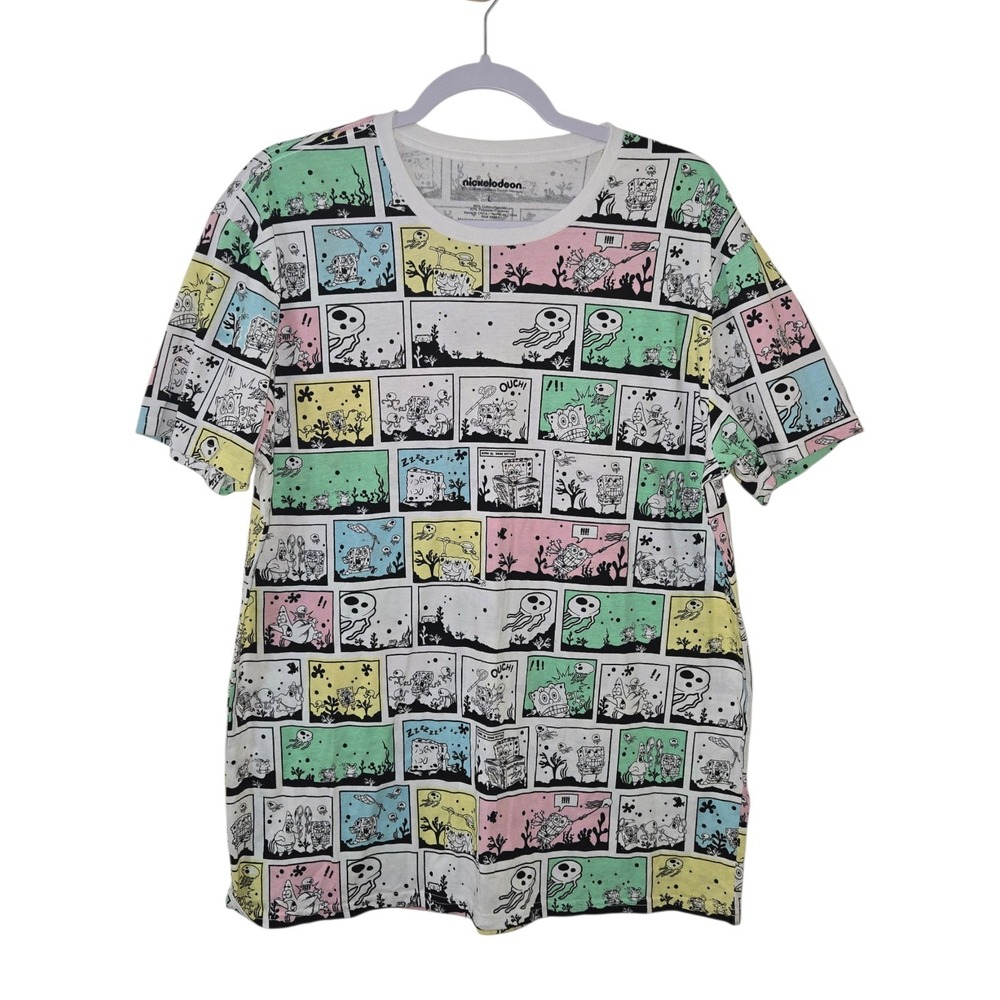 Nickelodeon SpongeBob SquarePants Comic‎ Print T Shirt Pastel Graphic Tee Size L